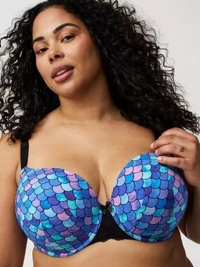 torrid Mermaid Scale Full Coverage Bra in Blue and Purple